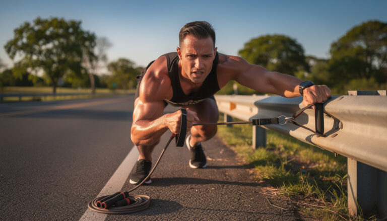Portable equipment and bodyweight strategies for fitness on the road